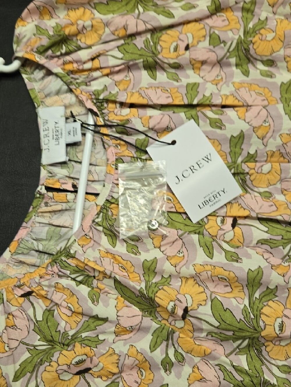 J. Crew Pink Floral Blouse with Yellow Blossoms - Picture 4 of 4